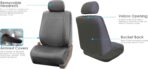 FH Group Car Seat Covers PU Leather Automotive Seat Covers Front Set, Gray Seat Covers Pair Set with Gift Universal Fit Interior Accessories for Cars Trucks and SUVs - Image 3