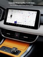 Wireless CarPlay & Android Auto Adapter, USB-A Plug-in Dongle, Converts Factory Wired CarPlay/Android Auto to Wireless (Gloss Black,USB-A) - Image 2