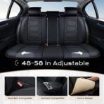 Coverado Car Seat Covers Full Set, Seat Covers for Cars, Front Seat Covers and Back Seat Cover Waterproof Leather Automotive Seat Cover, Universal Car Interior Protectors Cushion for Most Cars Black - Image 6