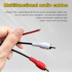 Car Wireless Bluetooth Cable Adapter, Universal Automotive Wireless Radio Stereo Connector with 2 RCA AUX Audio, Car Bluetooth 5.0 Module Music Receiver Fit Most Vehicles - Image 3