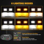 Auxbeam 4 Inch LED Driving Pods, 120W 12000LM Spot Flood Combo Triple Row Off Road Light Bar, 6 Modes Dual Color Amber White Auxiliary Flashing Fog Light for Trucks SUV ATV UTV Jeep, 2PCS - Image 2