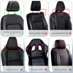 Yoocaa Adjustable Car Headrest Pillow, Road Pal Headrest, U-Shaped Travel Sleeping Pillow for Kids & Adults, Head Neck Support Only Suitable for Car Seat Headrest with Poles, Black - Image 3