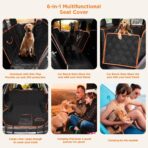 Shodu Waterproof Dog Car Seat Cover for Back Seat,Collapsible Scratchproof Dog Car Seats Covers,Nonslip Dogs Seat Cover with Mesh Window,Storage Pocket,Side Flaps,Universal Size Fit for Car/Truck/SUV - Image 7