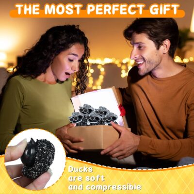 Black Diamond Rubber Duck with White Diamond Hat, Sunglasses & Pearl Necklace - Funny Car Dashboard Decor Accessory, Premium PVC Material - Image 4