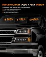 Z-OFFROAD LED Headlights Assembly DOT Approved with DRL Turn Signal Hi/Low Sealed Beam Side Marker Compatible with 2003-2006 Chevy Silverado Avalanche - Image 7