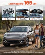 VEVOR Roof Rack Cross Bars, Universal Fit for Naked Roofs Without Raised Rails/Flush Rail/Black Moldings, 165 LBS Capacity, Lockable Heavy Duty Aluminum Crossbar Racks Roof Rail Rooftop Luggage Canoe - Image 3