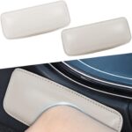 wuyaoyao 2PCS Car Door Armrest Pads, Soft Leather Elbow Pad Arm Rest for Car, Comfortable Car Knee Cushion, Automotive Elbow Leg Thigh Support Cushion Pillow, Interior Car Accessories (Beige)