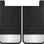 Husky Liners Universal Muddog Mud Flaps | Rubber Rear Mud Flaps - 12" w/Weight - Black, (See Fitment Type) | 55101