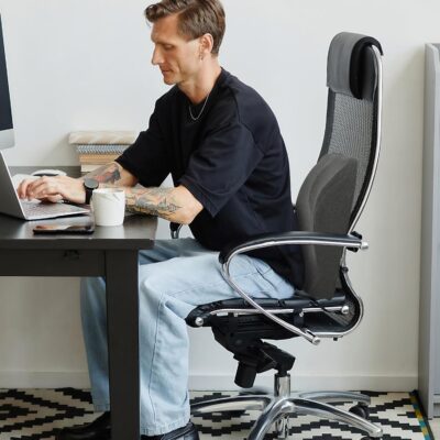 baibu Lumbar Support Pillow for Office Chair, Memory Foam Back Support Cushions Ergonomic Orthopedic Lumbar Pillow for Home, Office, Car, Dark Grey - Image 3