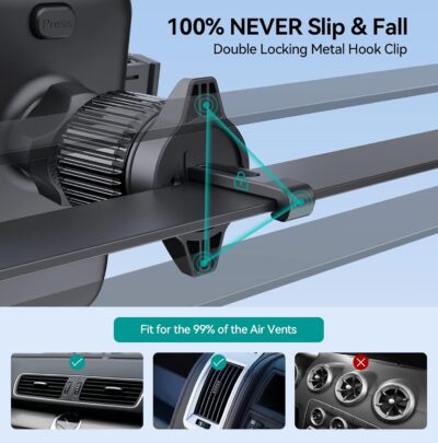 Car Phone Holder Mount, [Military-Grade Suction & Super Sturdy Base] 3 in 1 Universal Phone Mount for Car Dashboard Windshield Air Vent Dash Pad Car Mount for iPhone Android Smartphone - Image 5