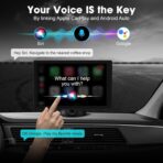 8'' Wireless Carplay Screen for Car, Portable Apple Car Play & Android Auto Car Stereo HD Touchscreen, Vertical/Horizontal Mode, Magnetic Mount, 5.0G WiFi, Voice Control & GPS Navigation - Image 4