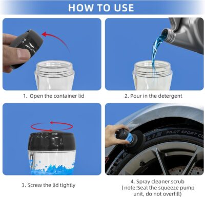 Tire Shine Applicator with 2 Detachable Foam Applicator Pads for Car Cleaning and Fine Polishing Reusable Tire Dressing Applicator for Car Truck SUV Motorcycle - Image 6