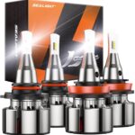 SEALIGHT 9005 H11 Light Bulbs, 72,000LM Super Bright H9/H8/H11 HB3/9005 Driving Lights with Cooling Fan, 5 Min Plug-N-Play, Pack of 2