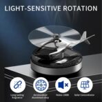 Car Air Freshener, Helicopter Solar Energy Rotating Aromatherapy Al Alloy Diffuser,Long-Lasting Fragrance, Interior Decoration Accessories Diffuser for Car and Home（Silver） - Image 3