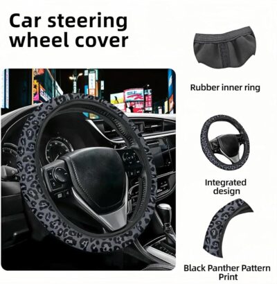 Leopard Print Steering Wheel Cover | Non Slip, Breathable Neoprene | Universal 15 Inch Fit (14.5"-15.5") | Comfort Grip | Fade Resistant | Easy Install-Comfort Grip for Cars, Trucks, SUVs - Image 5