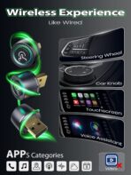 Wireless CarPlay Adapter for iPhone, 1-Click Switch for 2 Phones, Plug & Play, No Delay, Converts Wired to Wireless Car Play Dongle, Fast Stable for Cars 2016+ with Apple CarPlay & Android Auto Grey - Image 8