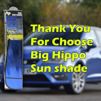 Big Hippo Car Windshield Sun Shade UV Rays Sun Visor Shade,Auto Front Car Window Shades Protector Folded Sun Shield Shade,Keeps Vehicle Cool - Blue (Size: 55.16"X 27.5") - Image 7