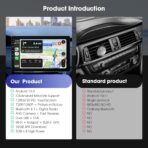 10.1 Inch Rotatable Carplay Screen for Car and Android Auto,Single Din Car Stereo with 720P Backup Camera,Touch Screen GPS Navigation,Bluetooth,Voice Control - Image 4