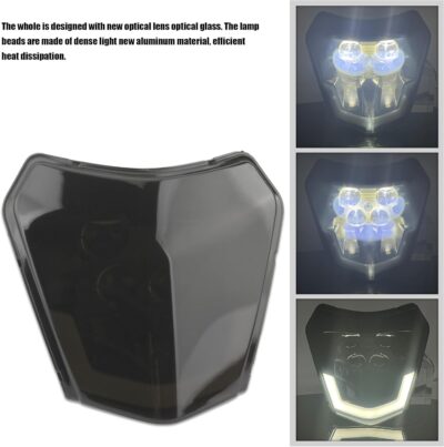 PowerMotor Dirt Bike Headlight,Motorcycle 4 LED Headlight Wick For Universal EXC 300 XC XCF XCW 150 250 350 450 Accessories Headlamp Moto Enduro Motocross - Image 3