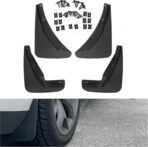 HECASA Heavy Duty Mud Flaps Guards Compatible with 2015-2023 Dodge Challenger Replacement for 82214141 82214142 Black Mud Guards Splash Molded Front & Rear 4Pcs