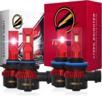 Firehawk 9005/HB3 and H11/H8/H9/H16 LED Bulbs Combo Kit 100,000LM, 2026 New Japanese Chips 6000K Cool White IP68 Fog Light, Pack of 4