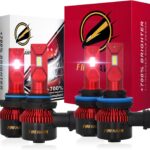 Firehawk 9005/HB3 and H11/H8/H9/H16 LED Bulbs Combo Kit 100,000LM, 2026 New Japanese Chips 6000K Cool White IP68 Fog Light, Pack of 4