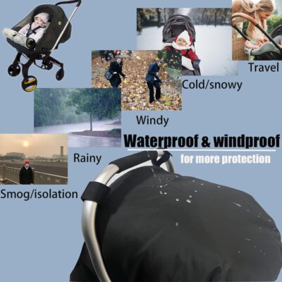 Car Seat Cover for Babies Winter - Baby Car Seat Covers Universal Cold Weather Shield,Warm and Cozy Carseat Covers Canopy Water Resistant for Baby Protection Car Seat Covers for Infant Car Seat - Image 5