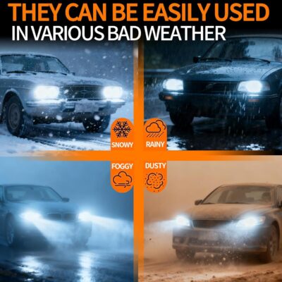 H8/H9/H11 9005 bulb combination, 66000LM ultra bright 6500K 9005 H11 bulb, no cooling fan, truly plug and play, non-polar, wide-angle drive fog lights, set of 4 - Image 6