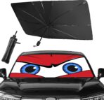 Upgraded Car Windshield Sun Shade Umbrella, Car Shade Front Windshield Sun Shade, Foldable Umbrella for Block UV Rays & Sun Heat Protection, 57"X31"