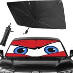 Upgraded Car Windshield Sun Shade Umbrella, Car Shade Front Windshield Sun Shade, Foldable Umbrella for Block UV Rays & Sun Heat Protection, 57"X31"