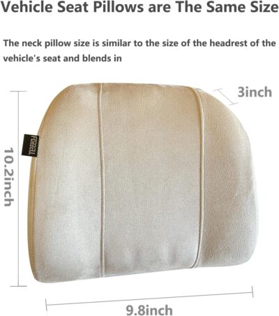 Car Headrest Pillow Soft Suede Fabric Memory Foam Car Neck Pillow Ultimate Comfort and Support for Driving and Travel - Image 4