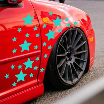30pcs Star Vinyl Decal for Cars, High Intensity Reflective DIY Stickers for Window Bumper Mirror Laptop Decals Waterproof Night Safety Sign Car Stickers (Mint Green) - Image 5