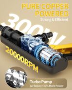 Cordless Pressure Washer Battery Powered; 1100PSI 2.4 GPM Portable Cordless Power Washer with 6-in-1 Nozzle, Foam Cannon, 21V Battery; Handheld Pressure Washer (Resilient Yellow) - Image 3