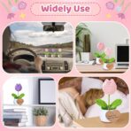 3 PCS Crochet Flower Pot,Crochet Tulip Small Potted Plants Handmade Knitted Flower Mothers Day Valentines Gifts Desk Car Dashboard Decor Gifts - Image 6