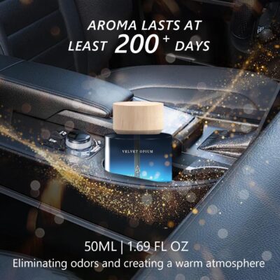 Car Air Freshener 50ML (1.7 FL OZ) Car Air Fresheners Diffuser, Amber Vanilla Fragrance Oil Car Air Freshner, 180+ days Long Lasting Car Perfume, Wooden Cup Design, Made in USA - Image 3