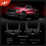 A-Premium Set of 4PCS Mud Flaps Splash Guards Mudguards Mudflaps with Hardware Kits Accessory Compatible with Chrysler Pacifica 2017-2025, Voyager 2020-2025, Front and Rear, Driver & Passenger Side - Image 2