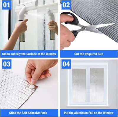 YoleShy Double Reflective Insulation 48 in X 10 FT RV Window Insulation for Summer Heat Reflective Window Film for Roof, Car, Garage Doors - Image 7