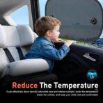 2 Pack Car Window Shades, Universal UV Protection Sunshade for Side Windows, Strong Light Glare Blocking Suction Cup Curtain, Privacy Shield for Baby Sleeping Camping Napping, Fit 98% Most Cars - Image 4