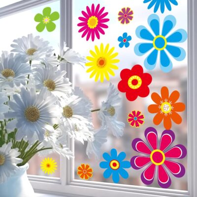 Fancy Land Daisy Stickers 180Pcs Flower Car Decals Vinyl Daisy Sticker Self Adhesive Car Labels for Truck Bumper Mirror Window Clings Decoration 12 Sheets - Image 7