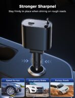 SUPERONE Retractable Car Charger for iPhone with Dual Type C Cables, 4 in 1 USB C Car Charger Adapter with 69W Fast Charging Compatible with iPhone 17 16 15 14 13 12 11 Pro/XS/XR/SE/iPad/Airpods - Image 7