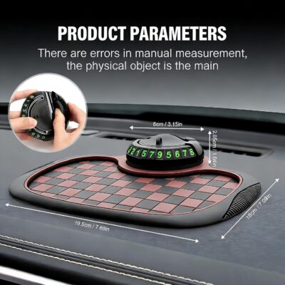 3-in-1 Car Dashboard Anti-Slip Mat, 360° Rotatable Phone Holder with Temporary Parking Number, Universal Fit Non-Slip Pad for Car/SUV, Washable Reusable (Brown, 1PC) - Image 5