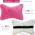 2PCS Car Headrest Pillow, Soft Comfortable Vehicle Neck Pillow Head Rest Pad, Breathable Auto Seat Headrest Neck Support Relieving Driving Fatigue, Universal Car Accessories (Pink) - Image 2