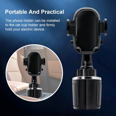Car Phone Mount,Cup Holder Phone Holder,360°Adjustable Cup Phone Holders for Your Car,Anti-Shake Car Mount,Cradle Friendly Compatible with iPhone Samsung Google and All 4.0-7.0 inches Smartphones - Image 7