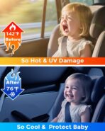 DMJN Car Window Shades for Baby (100% Efficient Block UV & Scorching Sun) Car Privacy Shades for Side Windows,Easy to Install,Nano Ice-Crystal Coatings-Universal Fit (Large),2 Pack - Image 2