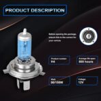 Fit for 2006-2020 Honda Fit High Performance Halogen Headlight Bulbs,9003/H4 High Low Dual Beam Headlamp Replacement Bulbs Kit, Plug and Play,Pack of 2 - Image 4