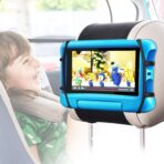 FANGOR Car Headrest Mount Holder, Tablet Holder for Kids in Back Seats, Anti-Slip Strap and Holding Net,Angle-Adjustable/Fits All 7 Inch to 12.9 Inch Tablets