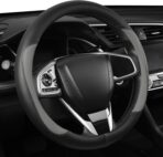 Car Steering Wheel Cover,Microfiber Leather Steering Wheel Cover Universal 14.5-15 inch, Anti-Slip Breathable Auto Wheel Cover Protector for Men Women (Black&Gery)