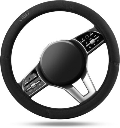 Skechers Steering Wheel Cover, Memory Foam Car Steering Wheel Covers,14.5-15inch Anti-Slip Safety Comfortable Design Universal Men Women Fits for 95% Truck,SUV,Cars(Black) - Image 2