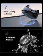 JOYROOM Car Phone Holder Mount, 360° Adjustable & Avoid Sun Glare Phone Holder for Car, Slip Free Spring Snap Design Dashboard Phone Stand, Compatible with Smartphones, GPS Devices - Image 6