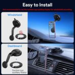 Magnetic Phone Holder for Car, [ Powerful Magnets & Military-Grade Suction] Car Phone Holder Mount Dashboard Windshield Cell Phone Holder Phone Stand for Car iPhone Android Automobile Cradle - Image 3